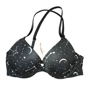 PINK Victoria's Secret Black Starry Night Wear Everywhere Size 32B